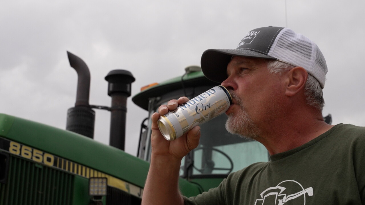 Drinking beer