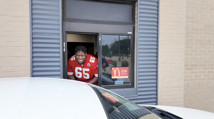 Trey Smith working at McDonalds