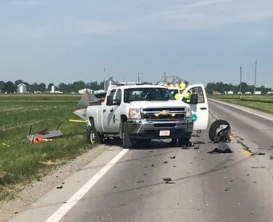 ODOT truck struck on U.S. 224 near the village of Gilboa.
