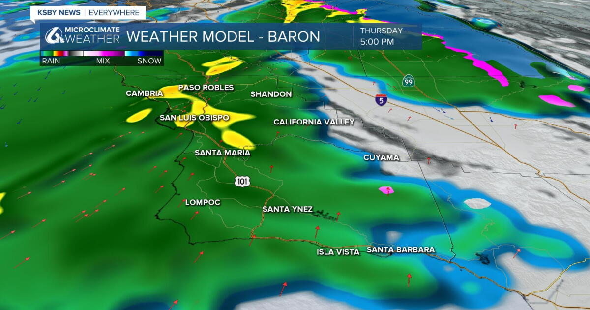 Significant, days-long rain event headed to the Central Coast today