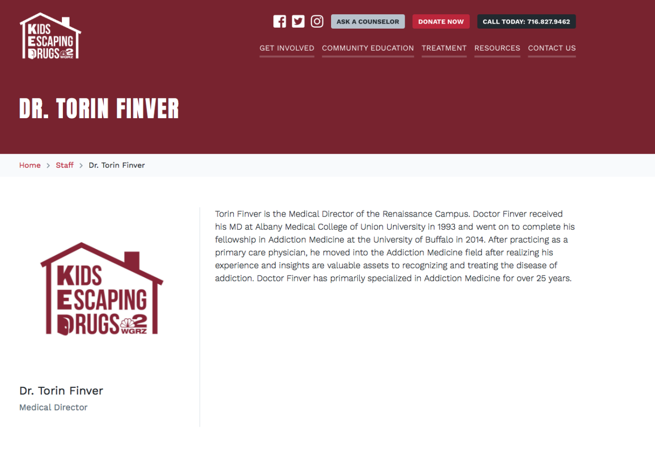 torin finver kids escaping drugs