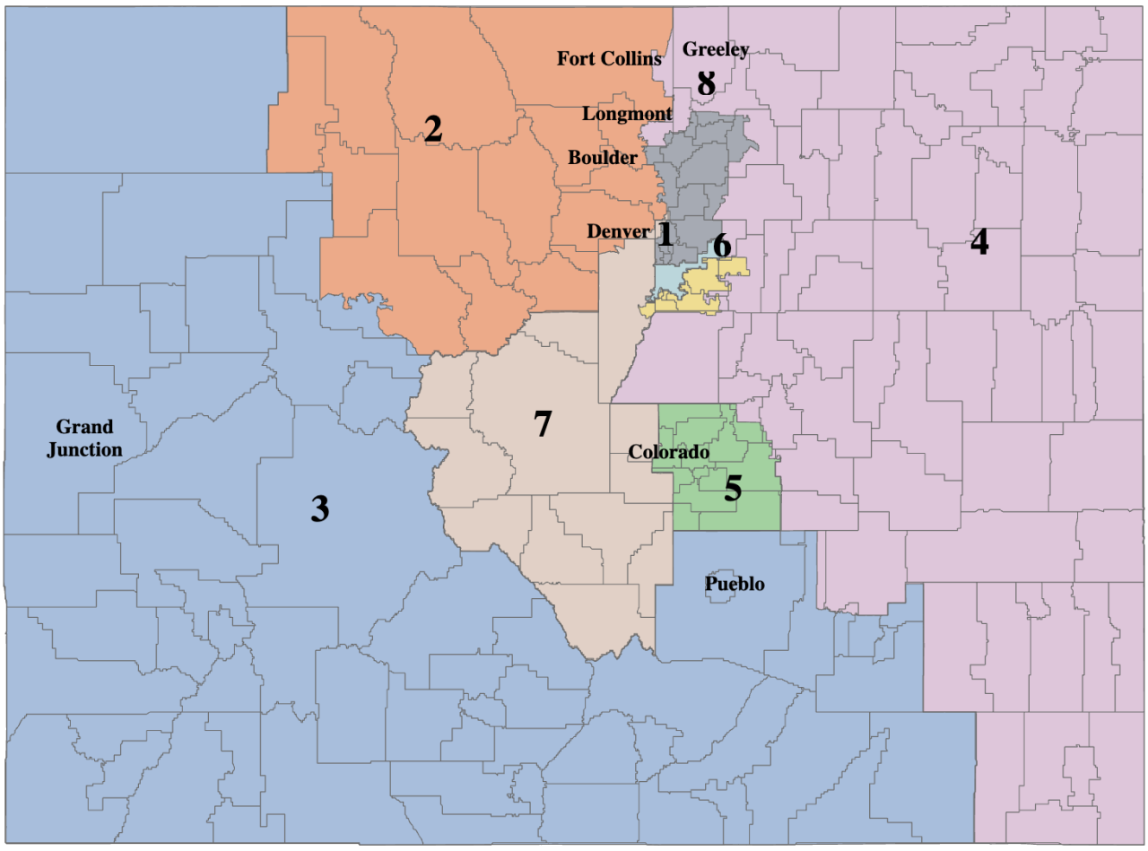 Colorado congressional districts map