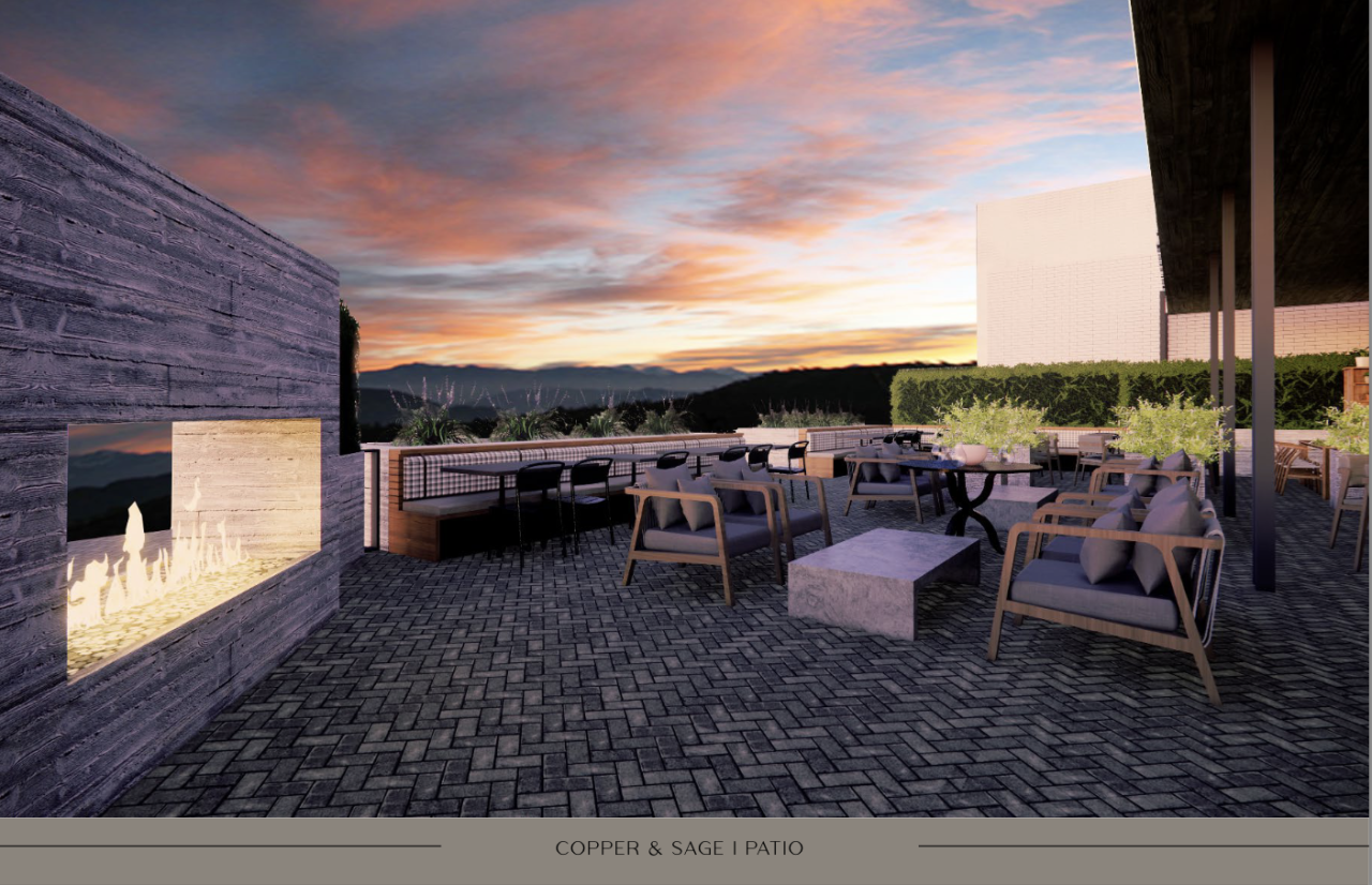 The West Valley location will have outdoor seating; here’s a rendering of its patio.