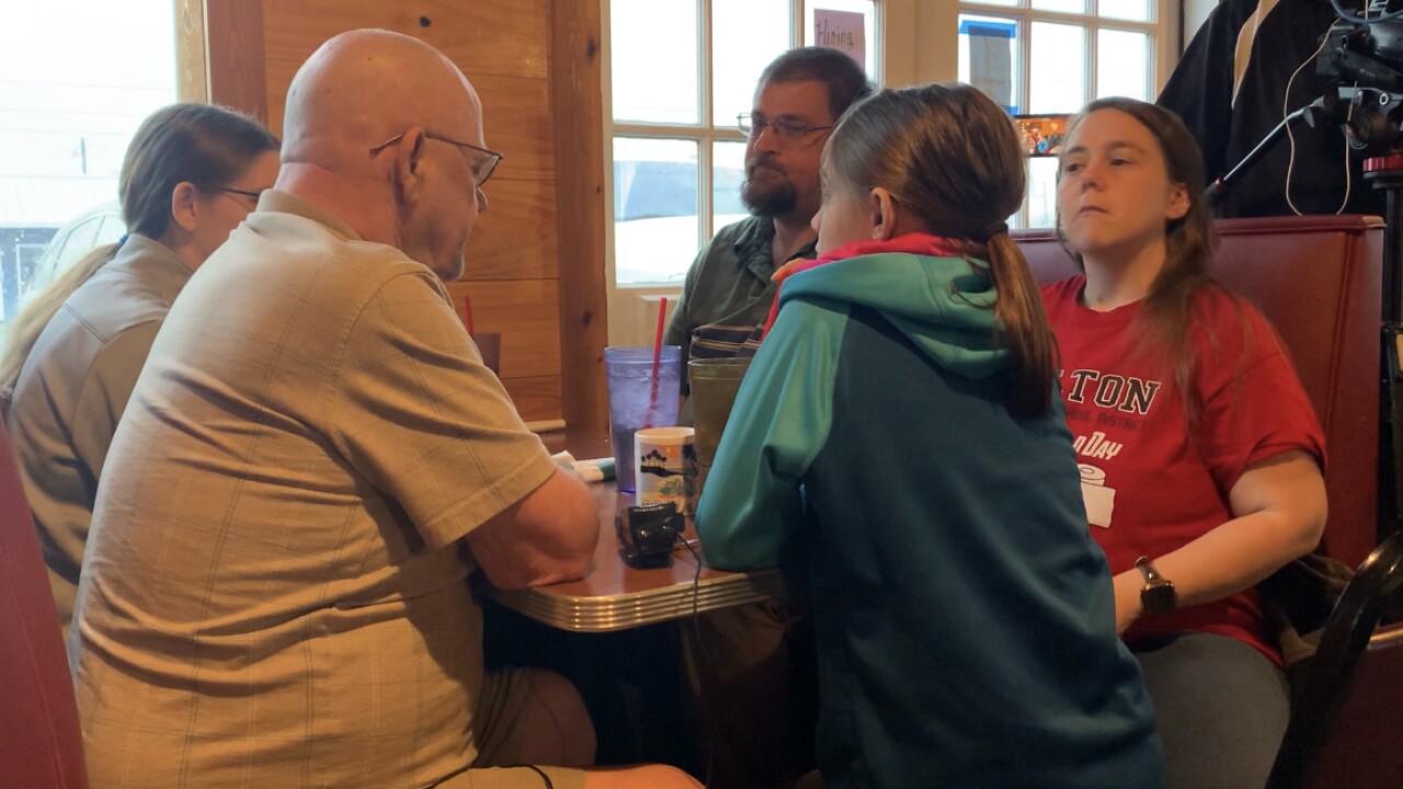 The Casto family enjoys a meal at the Bakery Cafe in Rockport