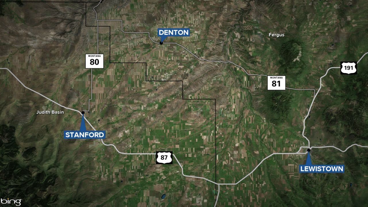 Wildfire near Denton in Fergus County