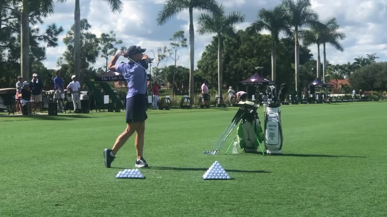 Hall of Fame golfer Annika Sorenstam tees off at Club at Ibis