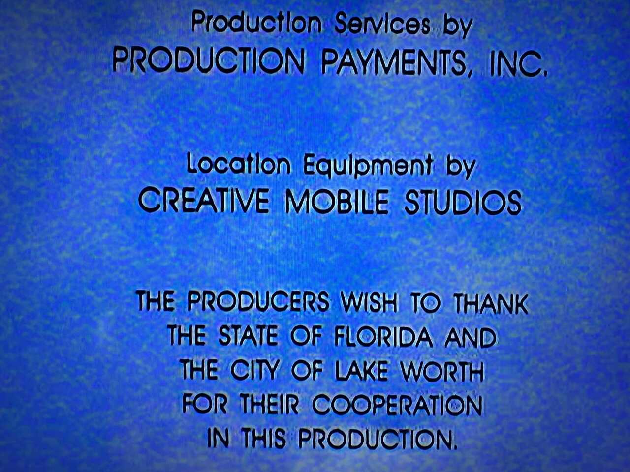 Lake Worth mentioned in credits to 'Body Heat'