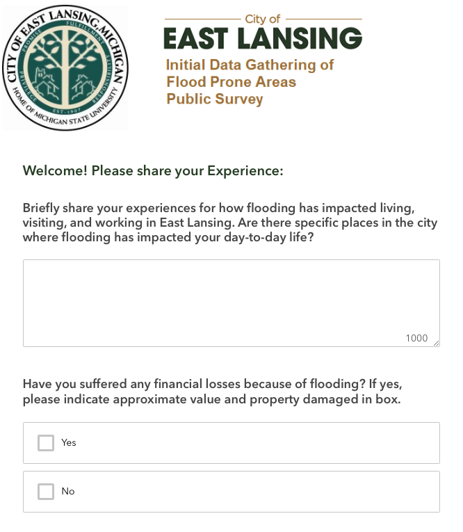 Wet Weather East Lansing Survey