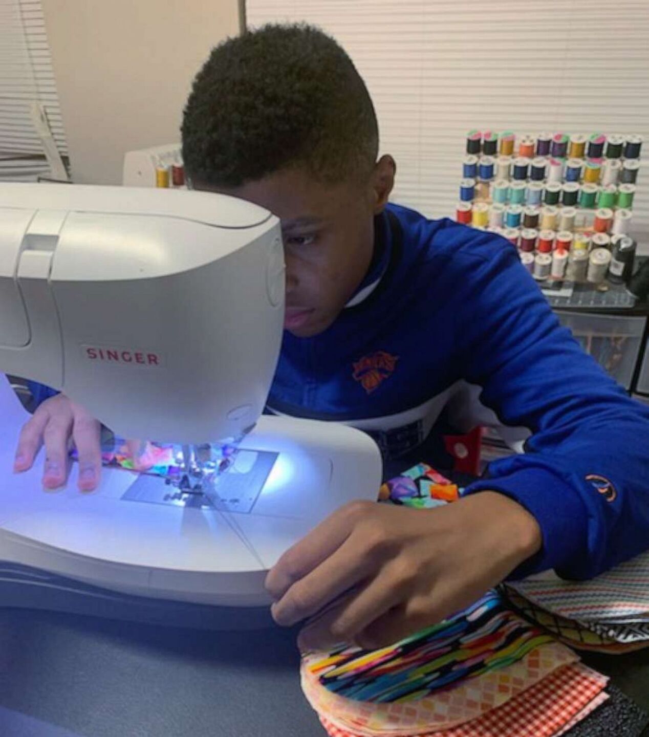 Sir Darius Brown learned to sew because of his older sister Dazhai, who is a hairstylist and used to sew hair bows.