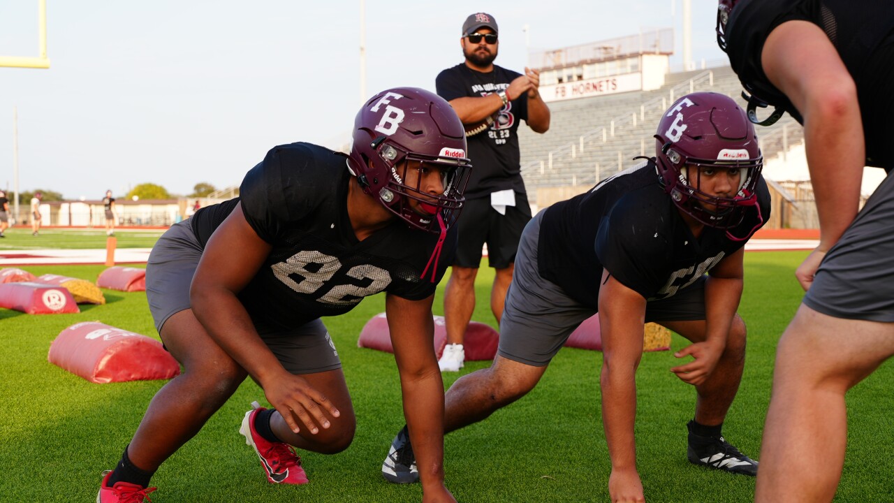 Flour Bluff senior defensive lineman Anthony Mimms