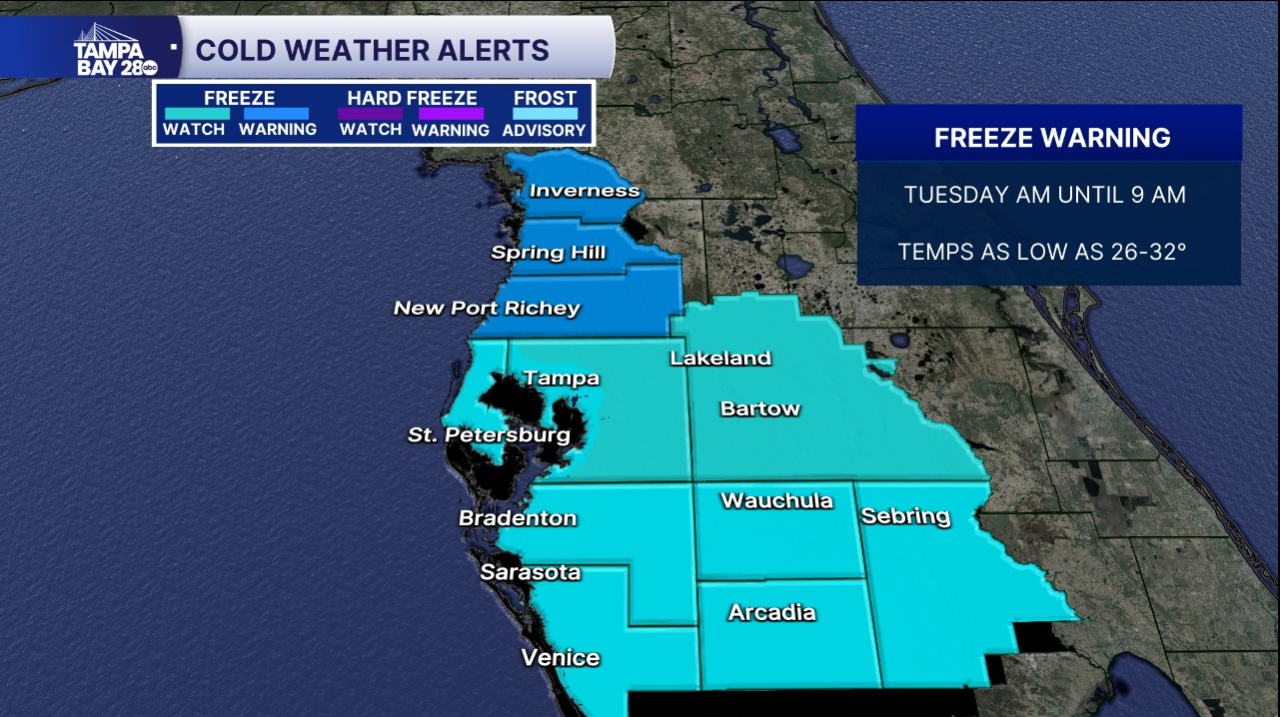 Advisories for Tampa Bay area