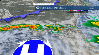 Scattered showers and sticky weather bring us into midweek