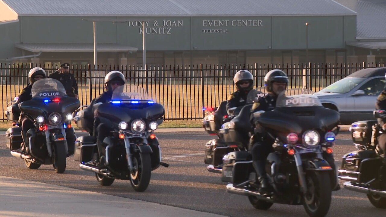 Officer Ortiz Arrives San Pat Fairgrounds 3