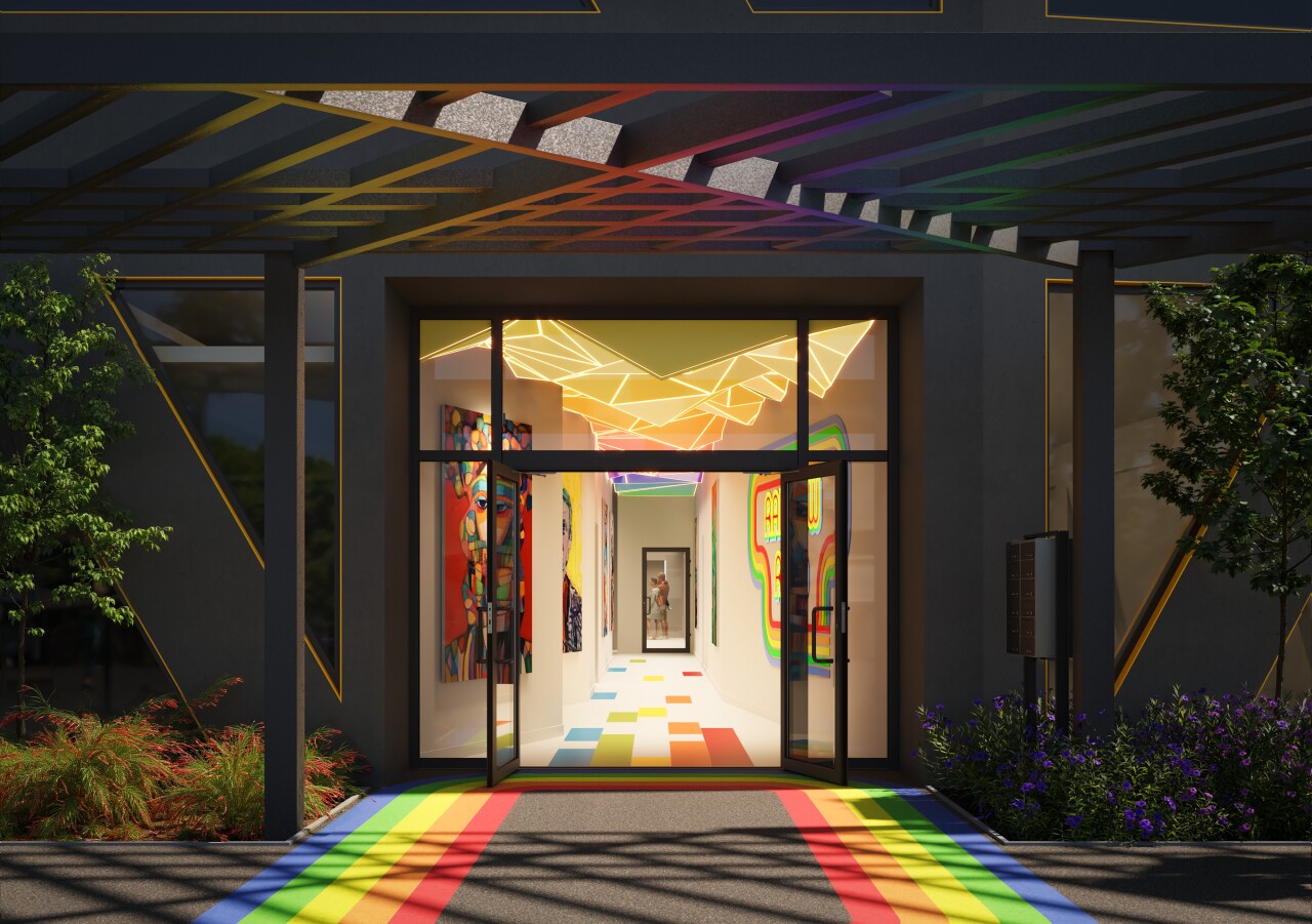 Rainbow Road Lobby rendering.