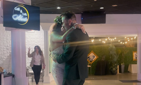 Daniel dancing with sister of David after officiating her wedding.