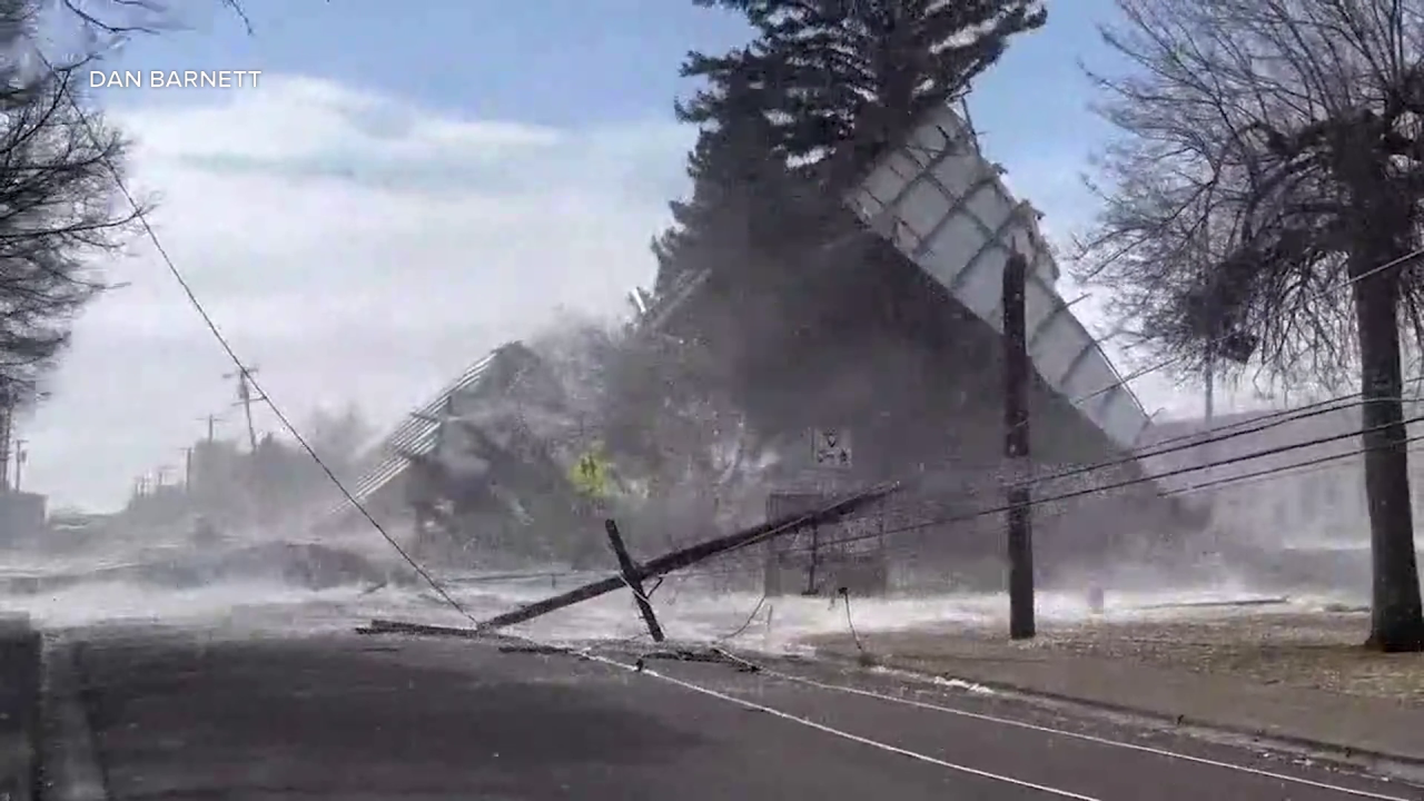 Powerful winds are causing trouble in Great Falls and across the region, including roof damage, downed trees, and power outages.