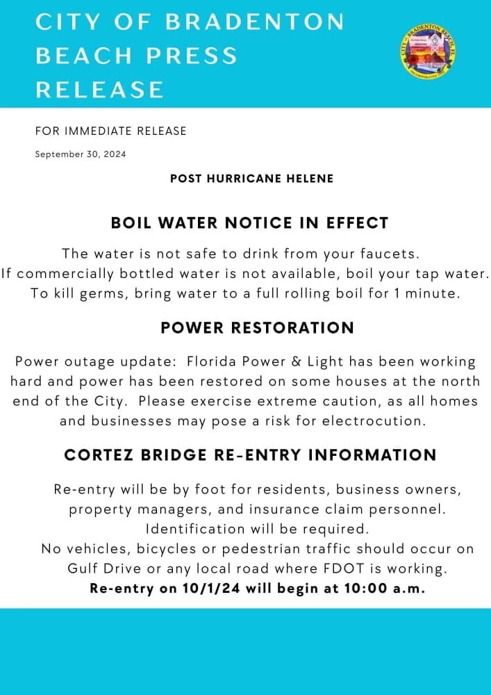 City of Bradenton Beach release