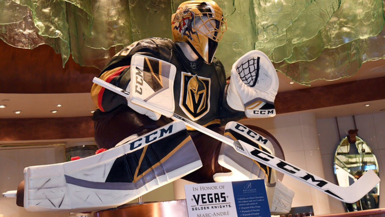 Las Vegas hotel creates giant chocolate statue of Golden Knights goalie Marc-Andre Fleury