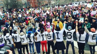 Indivisible chapter protesting