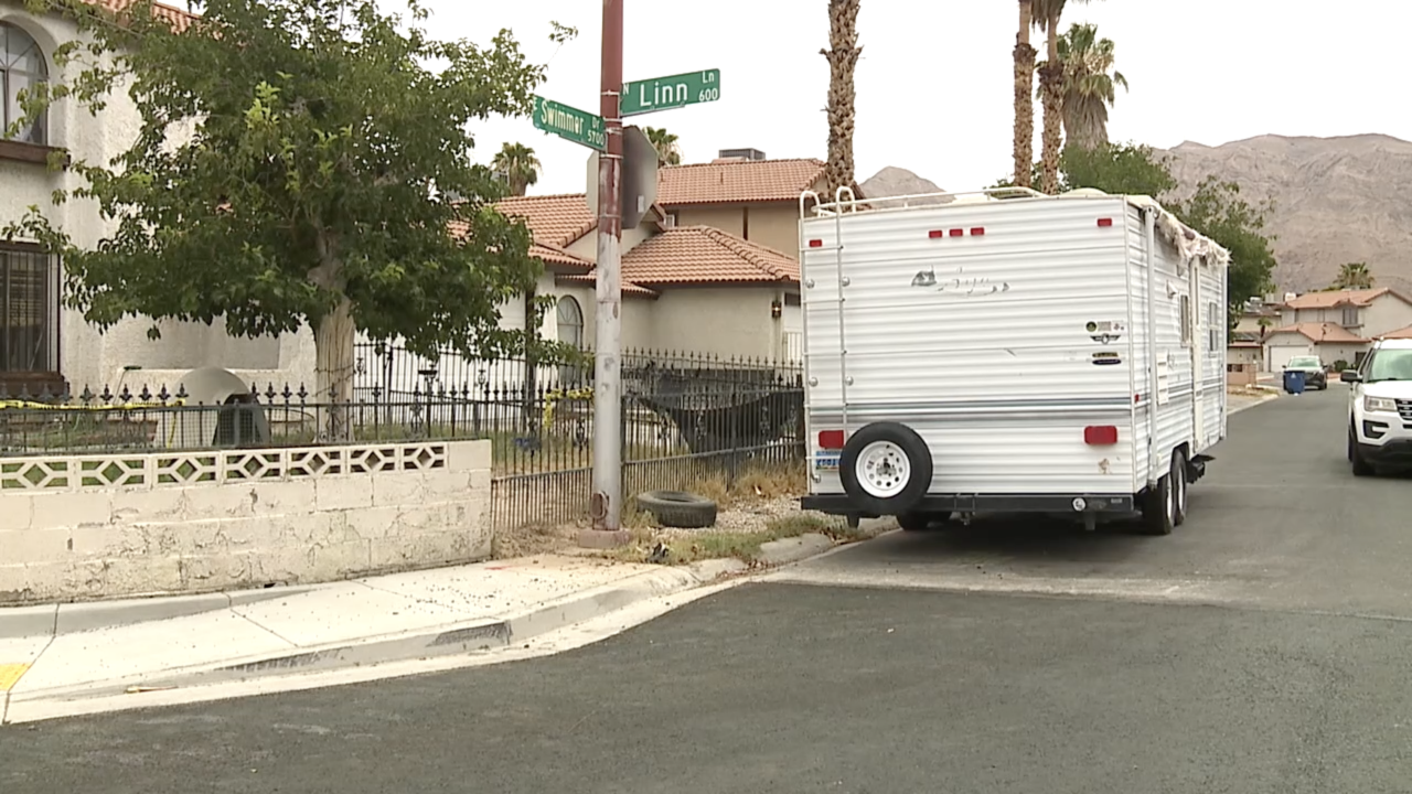 Trailer parked in east Las Vegas