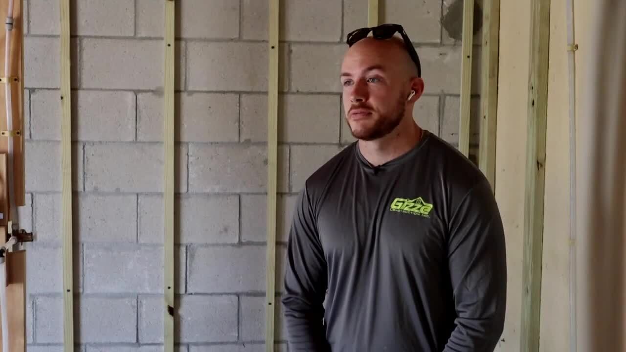 Anthony Gizze of Gizze Construction mandates certain water and heat breaks for his employees. April 17, 2024