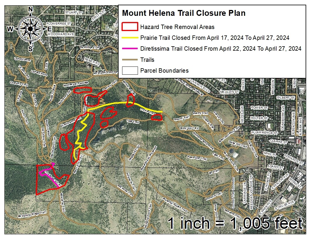 Mount Helena Trail Closure Map