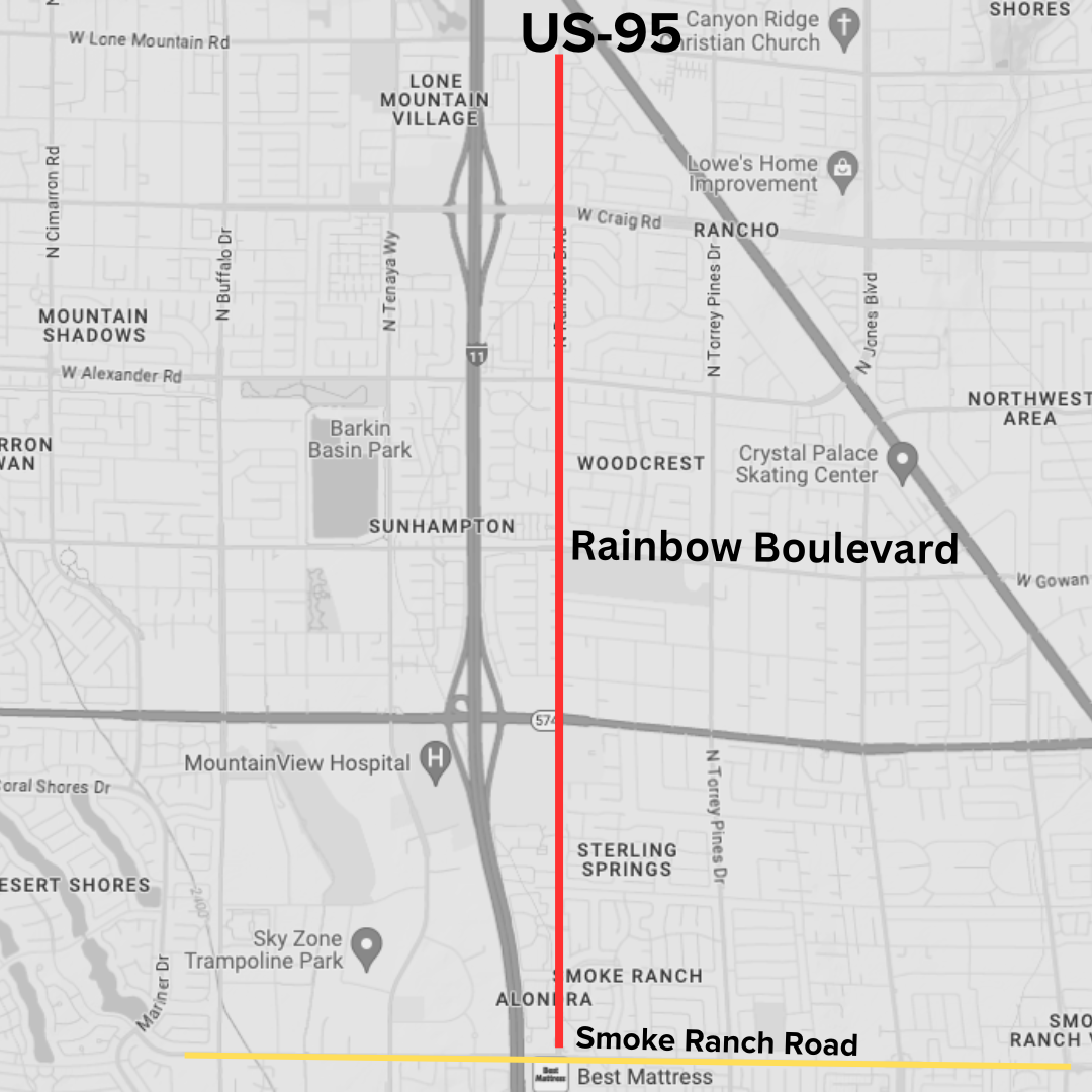 Roadwork on Rainbow Blvd from US95 to Smoke Ranch Road