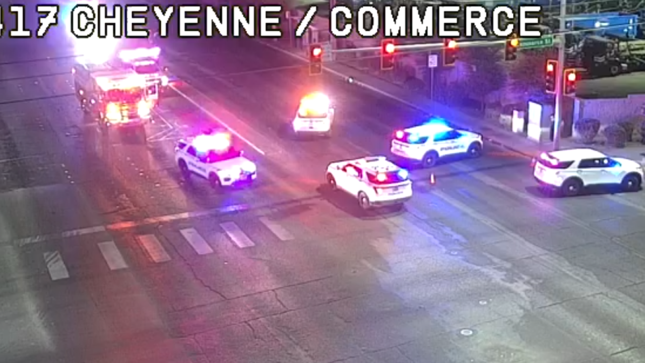 RTC: Crash shuts down all eastbound lanes on Cheyenne Avenue at Commerce Street