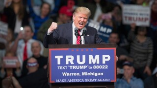 Donald Trump speaks during a rally on March 4, 2016 in Warren, Michigan.