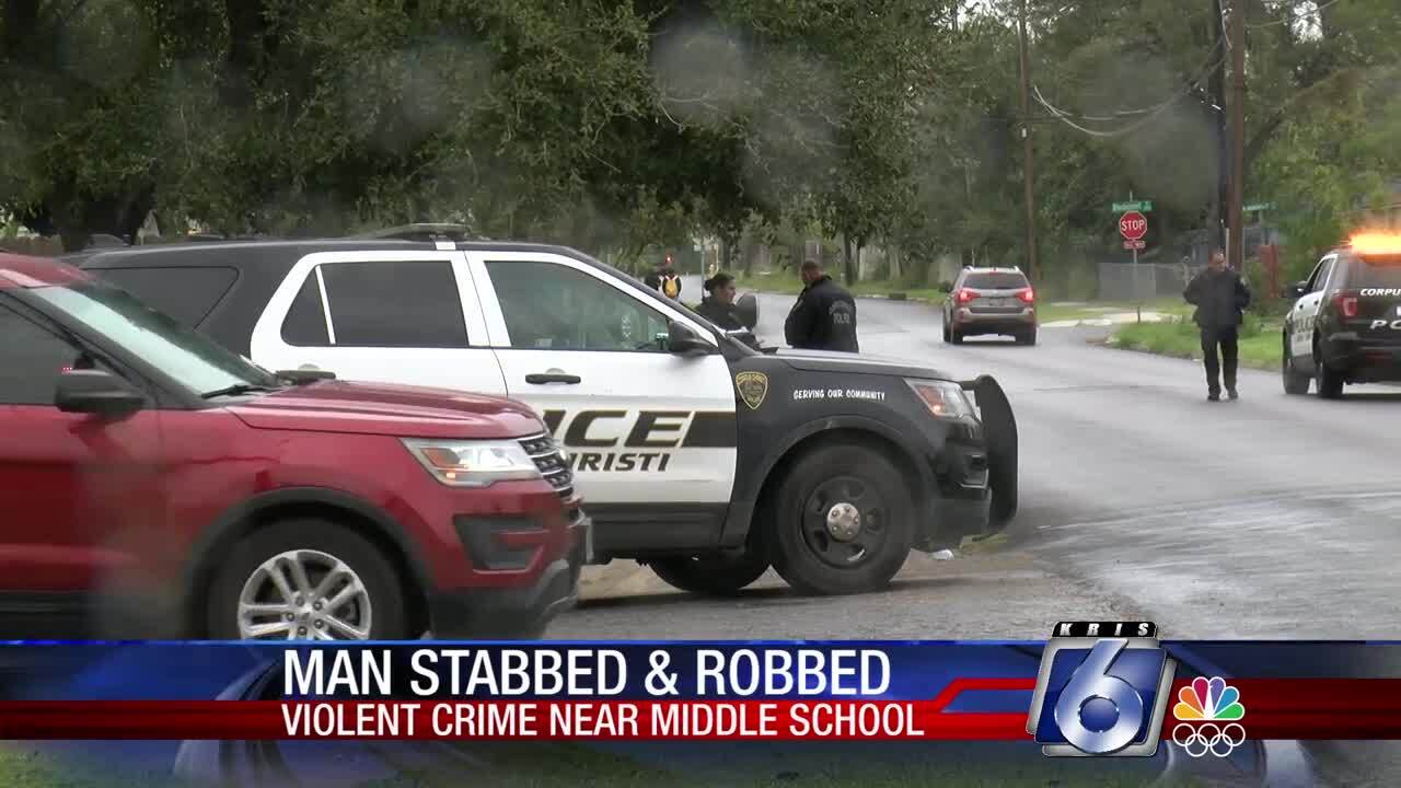 Man stabbed after dropping child off at Driscoll Middle School Man stabbed after dropping child off at Driscoll Middle School