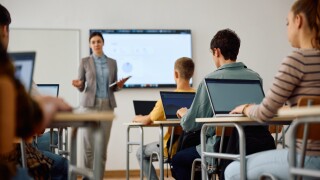 Students on computers