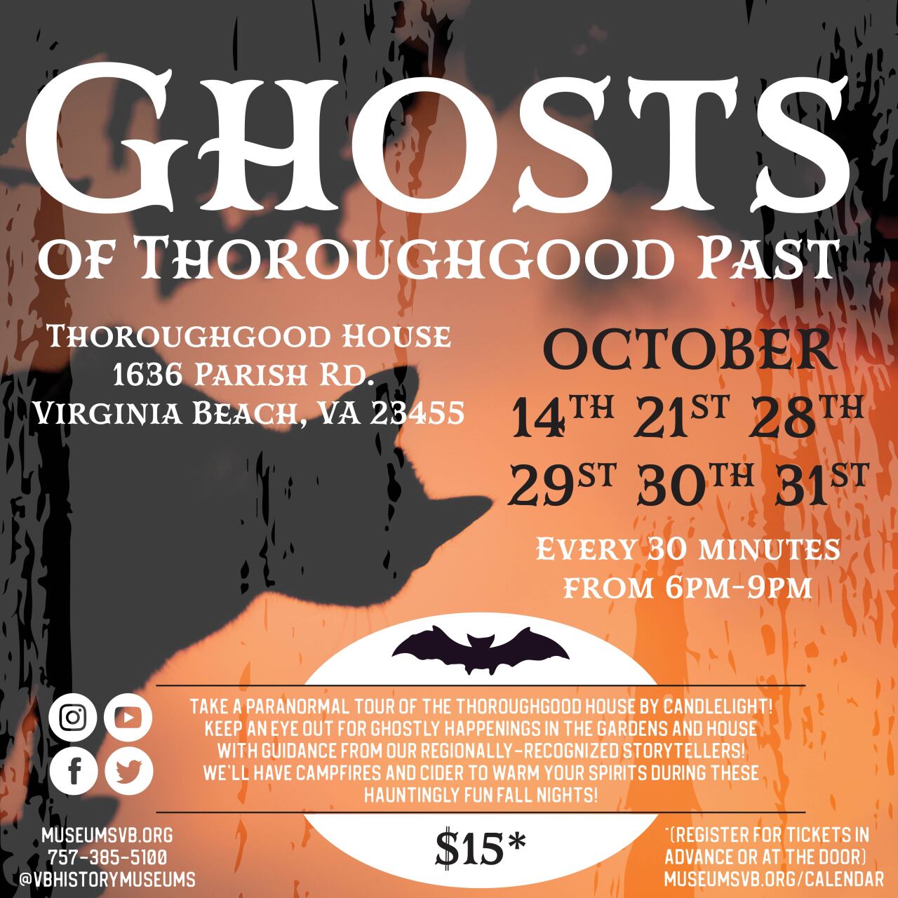 Celebrate Halloween with “Ghosts of Thoroughgood Past” in Virginia Beach