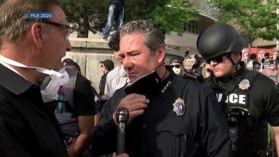 Paul Pazen marching with Black Lives Matter protest in Denver in 2020