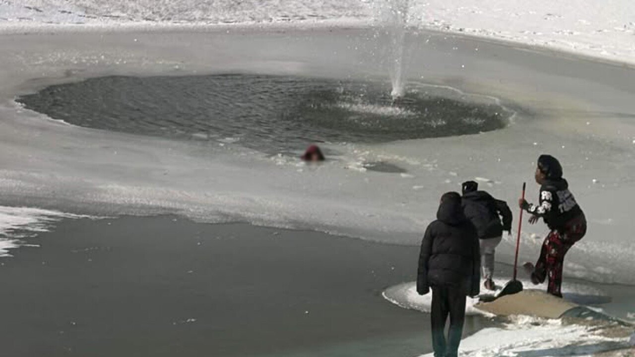 Child falls in retention pond