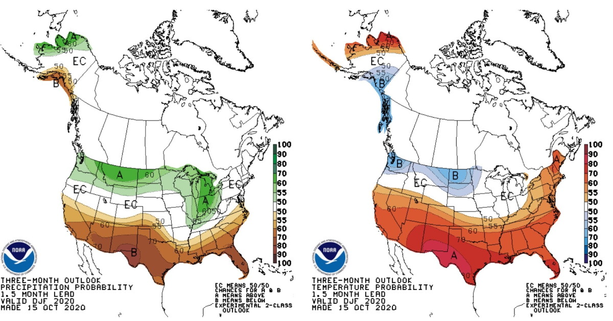 NOAA: Warmer and dryer than normal winter expected