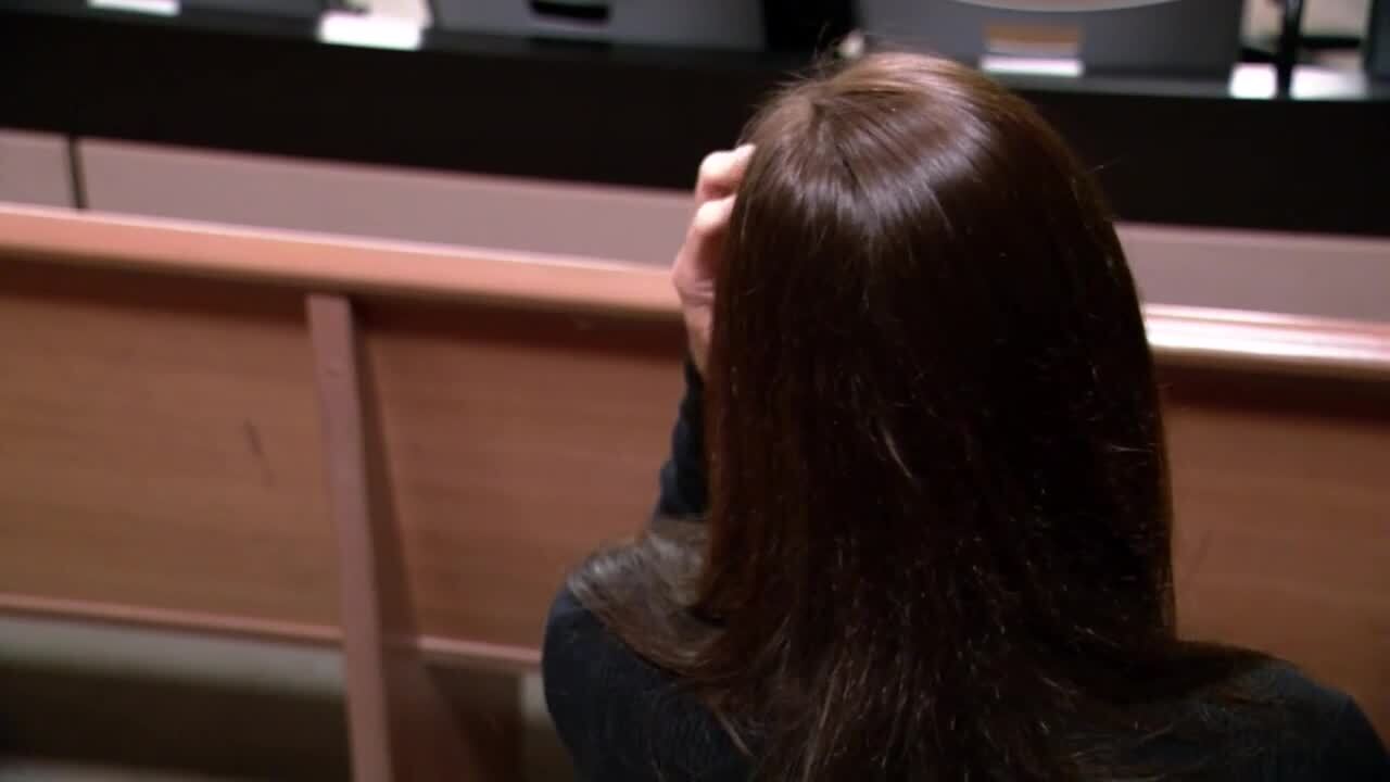 Tracy Ferriter scratches her head in court during hearing, Dec. 15, 2023