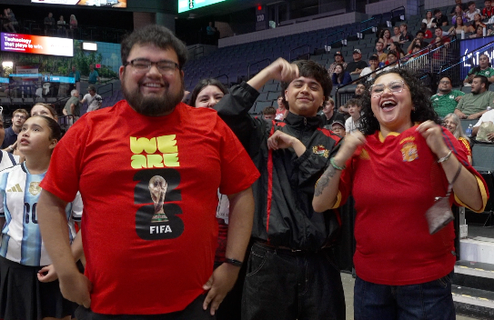 Spain fans cheering