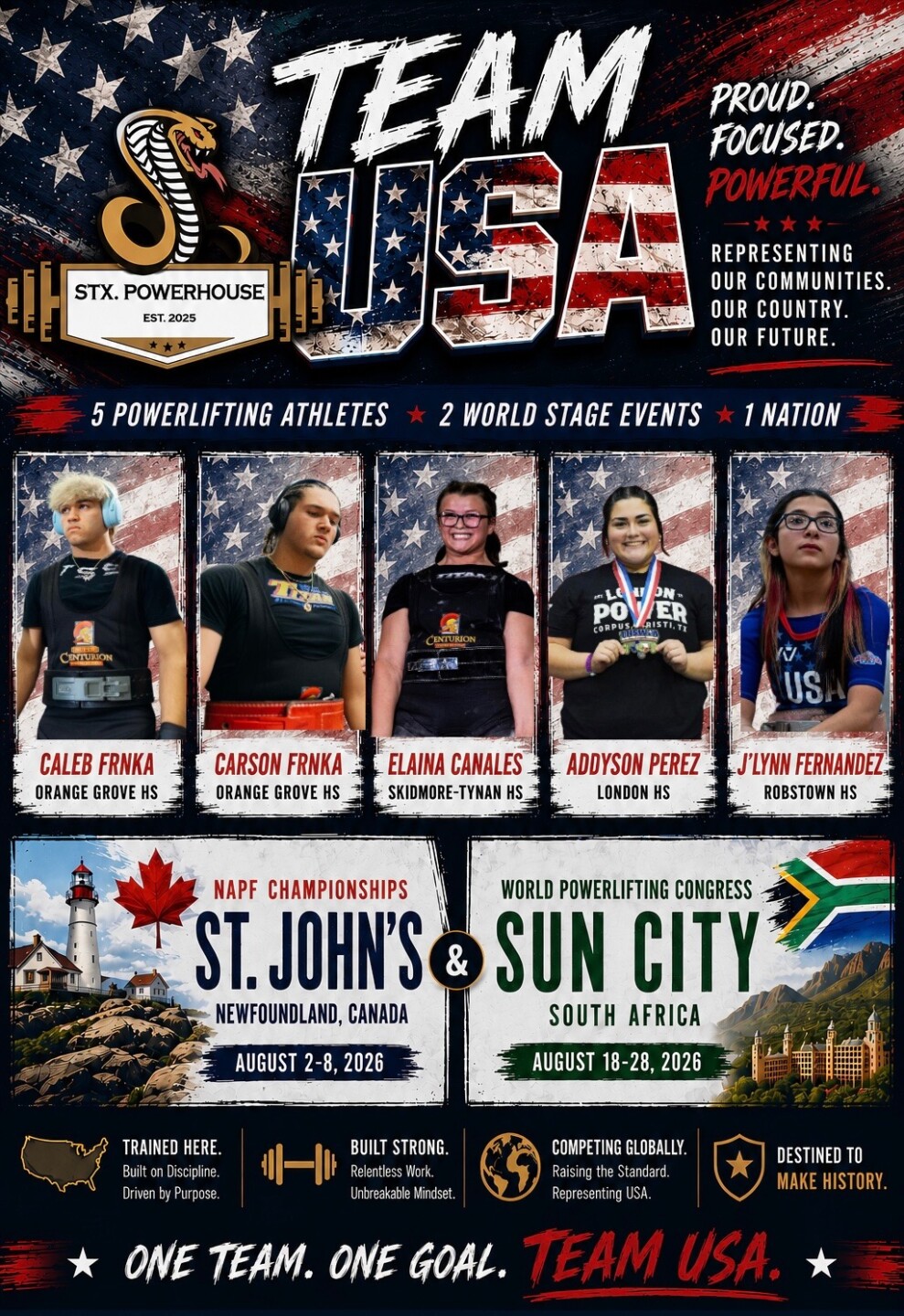Five Coastal Bend powerlifters from STX in Robstown set to compete internationally in August