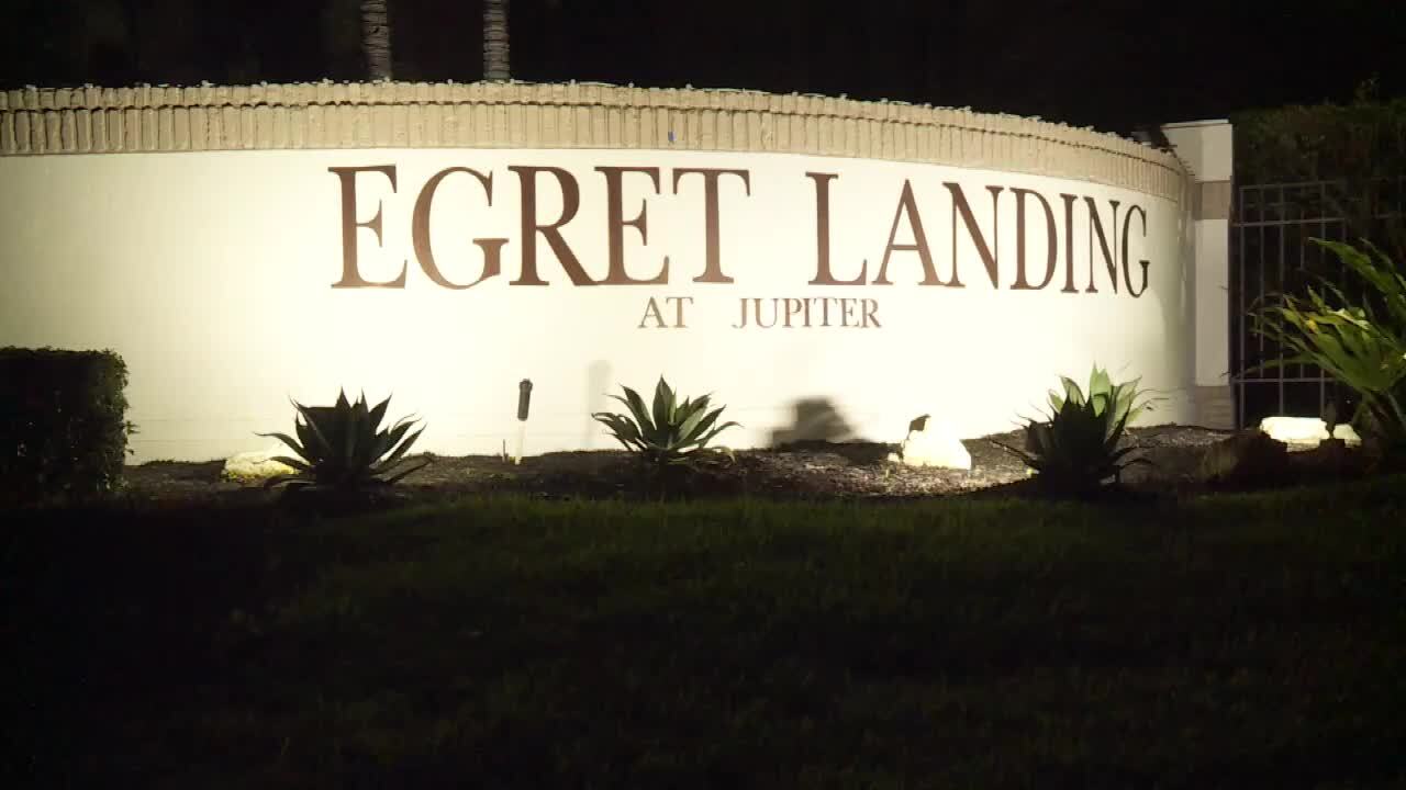 Egret Landing at Jupiter sign at night