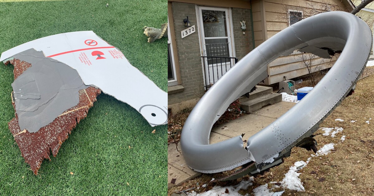 Airplane engine catches fire over Colorado, drops parts in residential