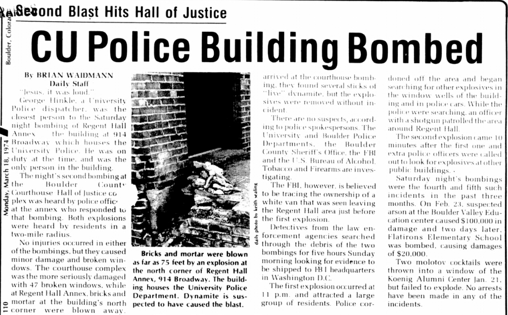 CU police building bombed