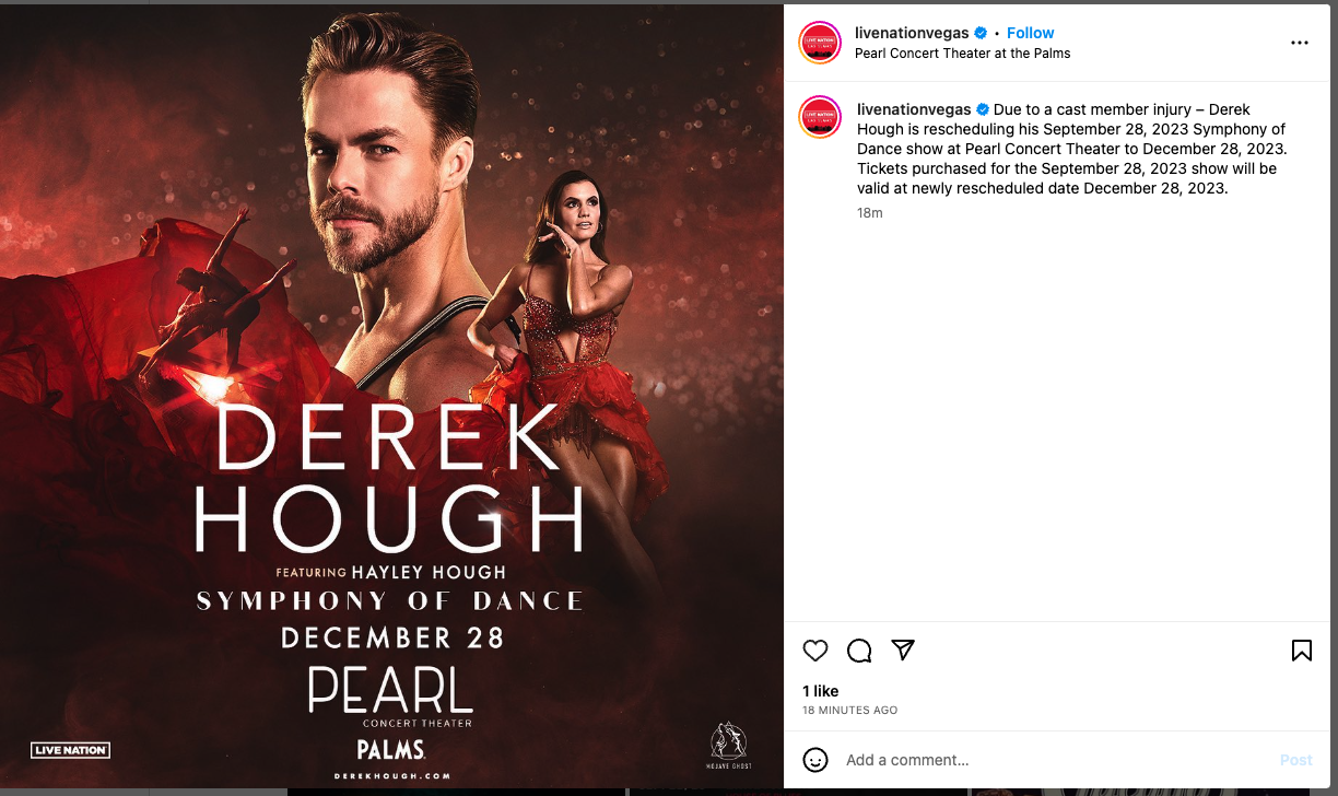 Derek Hough postponement