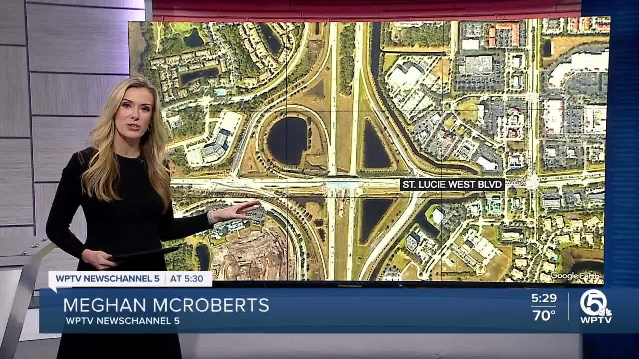 Bridge plans for Interstate 95 and St. Lucie West Boulevard.