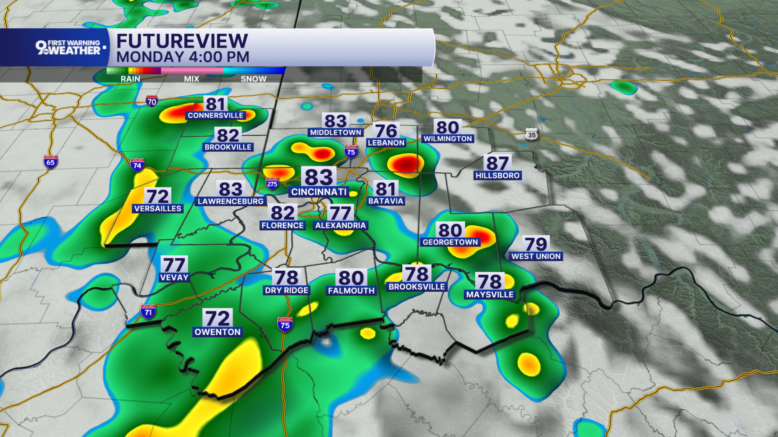 Daily rain and storm chances for the Tri-State