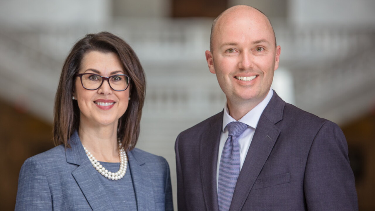 Lt. Gov.-elect Deidre Henderson and Gov.-elect Spencer Cox