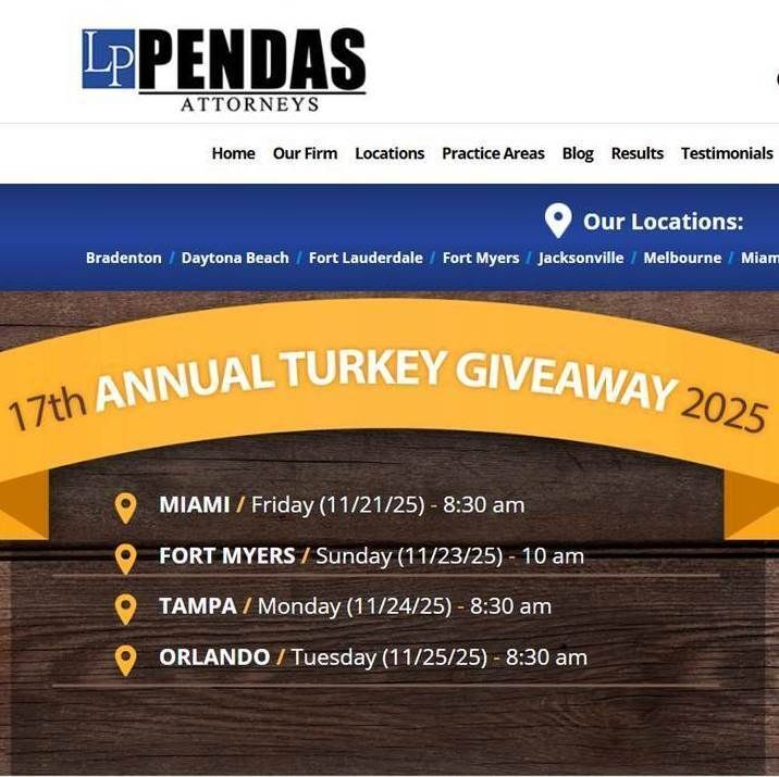 Pendas Law Firm turkey giveaway 2025