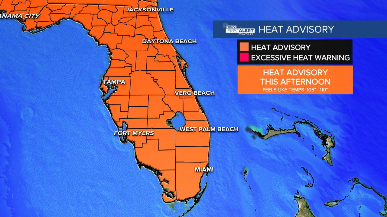 Heat advisory July 21, 2025