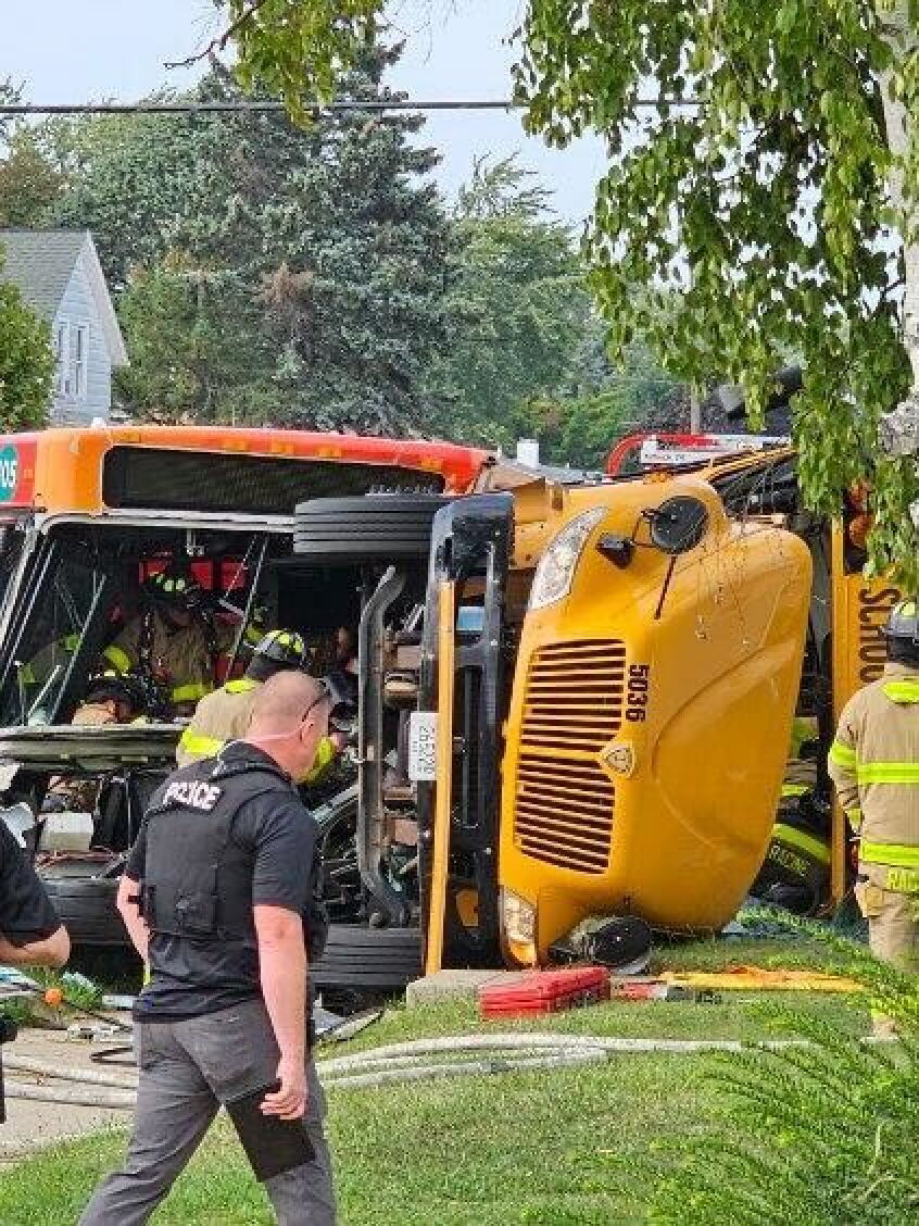 VIDEO: City bus crashes into school bus in Racine, Flight for Life ...