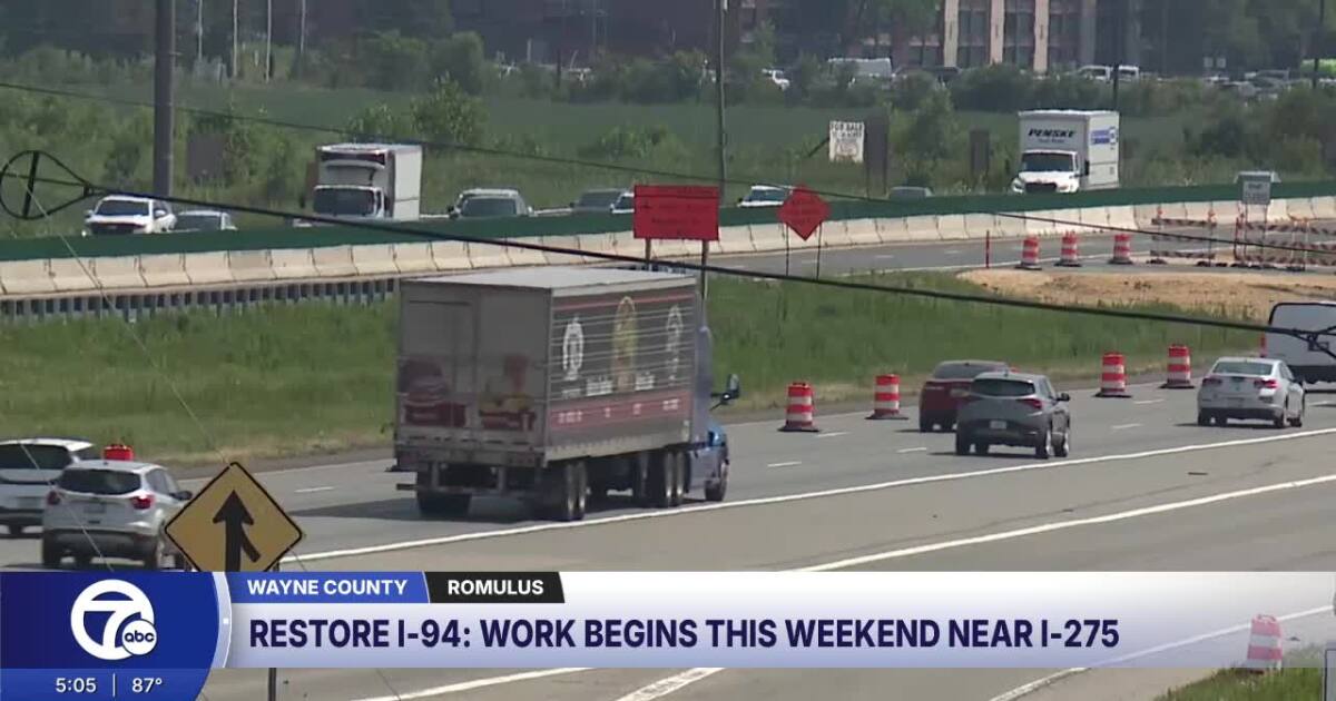 Traffic shift along eastbound I-94 between I-275 & Michigan Ave. begins Saturday