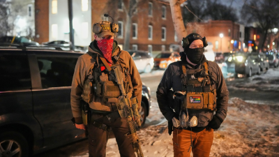 Armed community response members Minneapolis